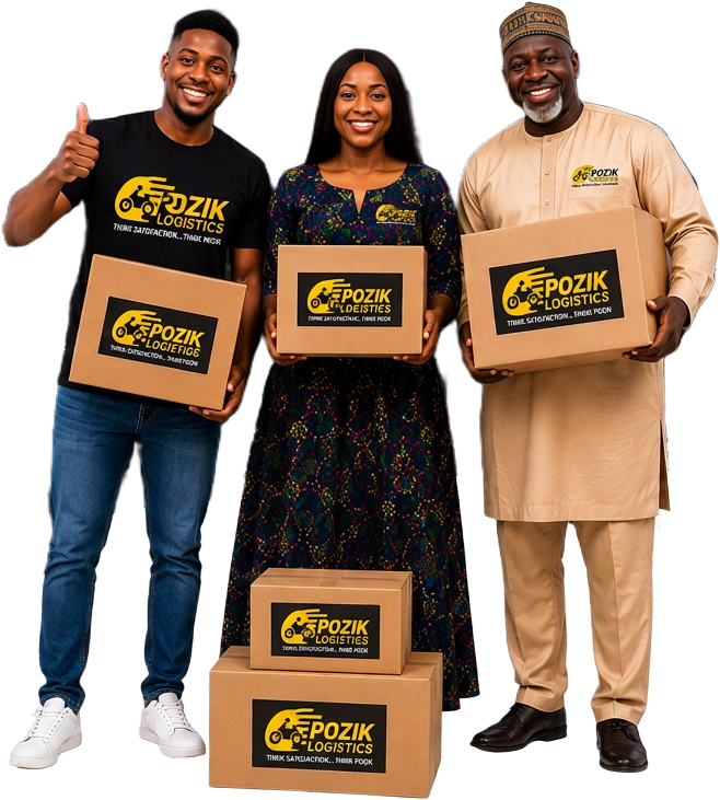 Pozik Logistics dispatch rider and delivery van in Port Harcourt